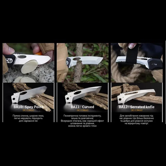 Нож складной Roxon S502U, черный — Photo 7