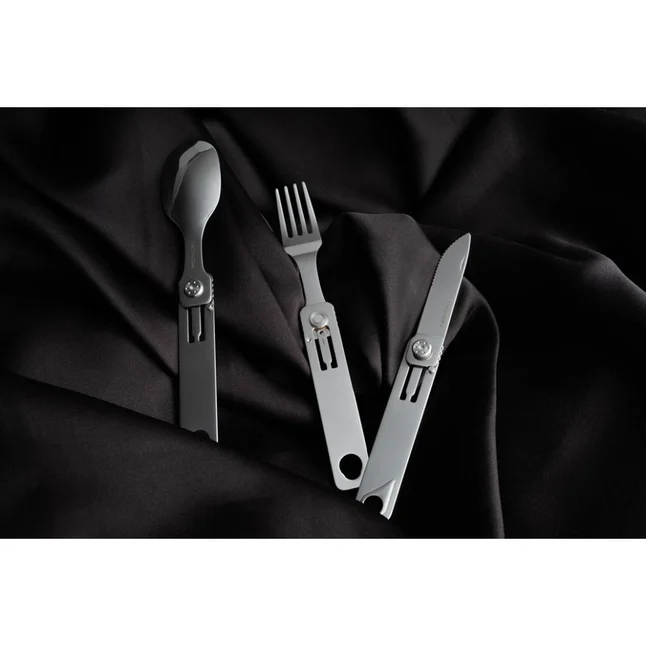 Набір столових приборів Roxon C1 3 in1 (ложка, виделка, ніж) сірий — Photo 9
