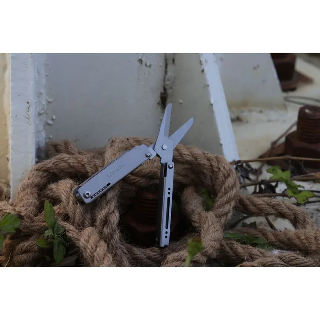 Міні мультитул-ножиці Roxon M3 зі змінними бітами, сірий — Photo 8