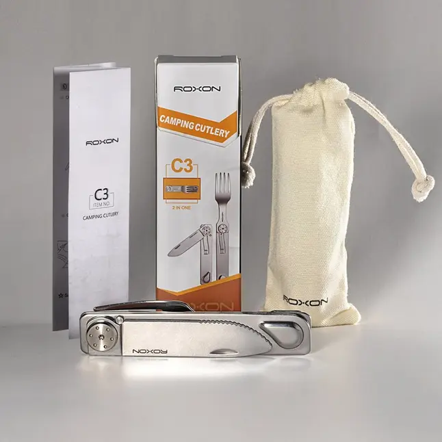 Набір столових приладів Roxon C3 2в1 (ніж, виделка), нержавіюча сталь, магнітне з'єднання — Photo 7