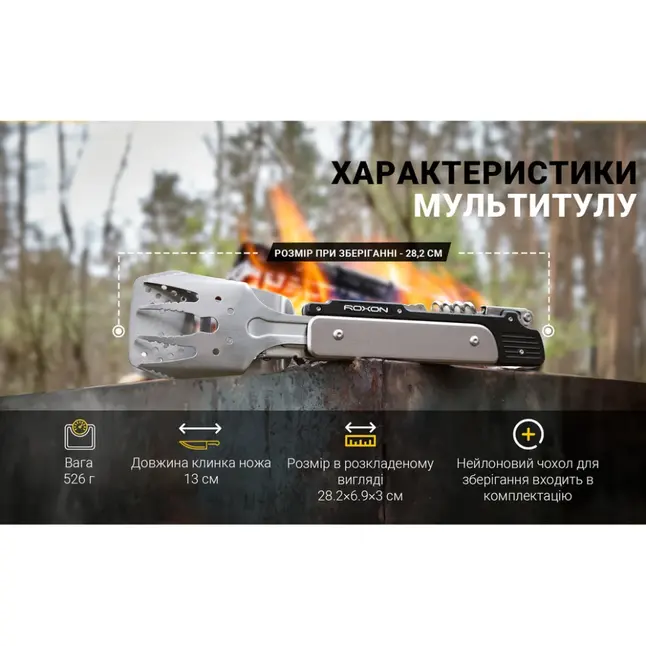 Мультитул для барбекю Roxon S601, рожевий — Photo 15