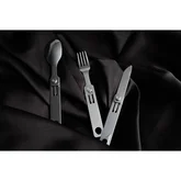 Набір столових приборів Roxon C1 3 in1 (ложка, виделка, ніж) сірий — Photo 22