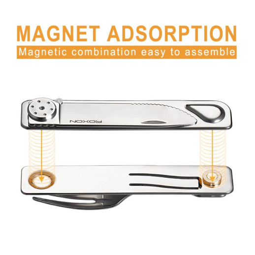 Набір столових приладів Roxon C3 2в1 (ніж, виделка), нержавіюча сталь, магнітне з'єднання